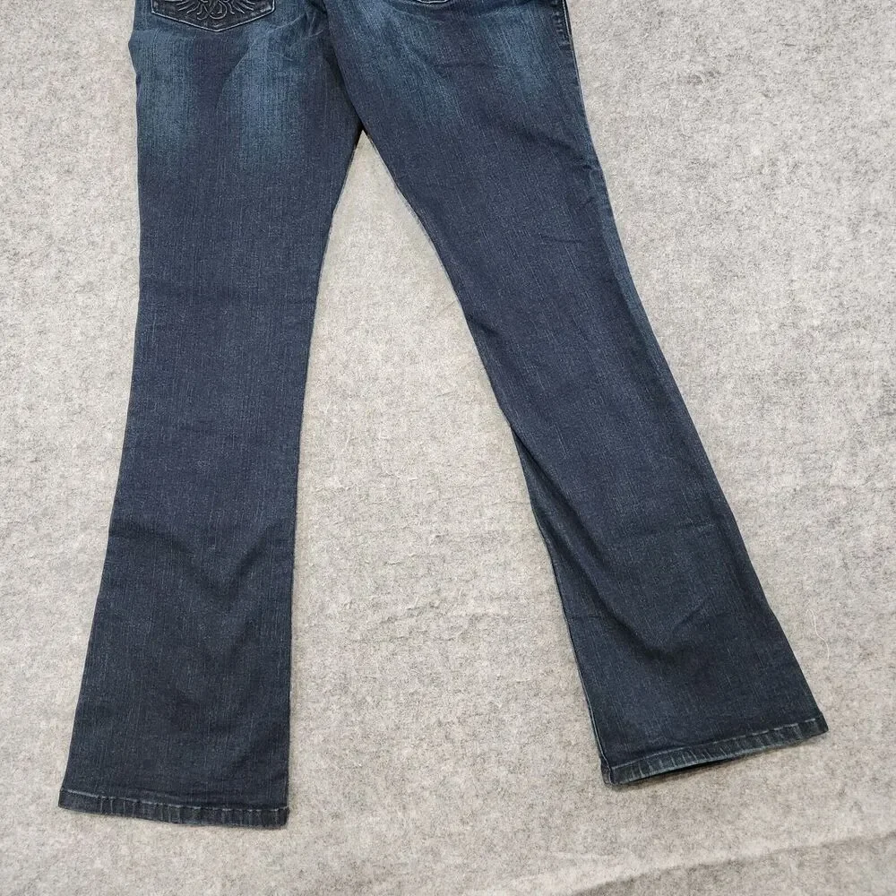 Rock‎ & Republic Kasandra Womens Size 12 32x33 Flare Leg Blue Denim Jeans